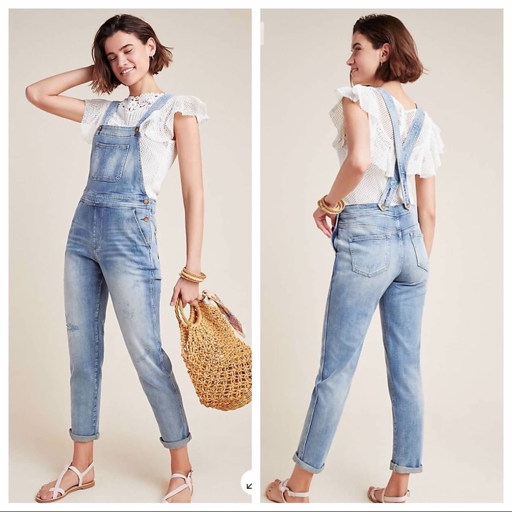 Pilcro and the Letterpress Light Blue Denim Overalls